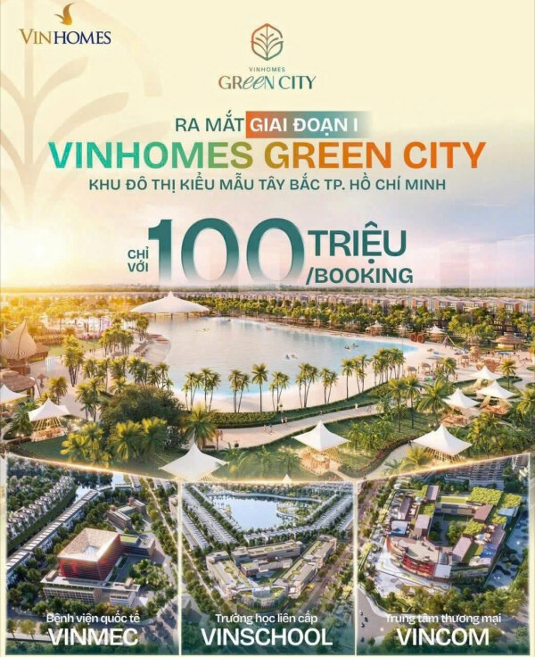 Booking Vinhomes Green City 100tr