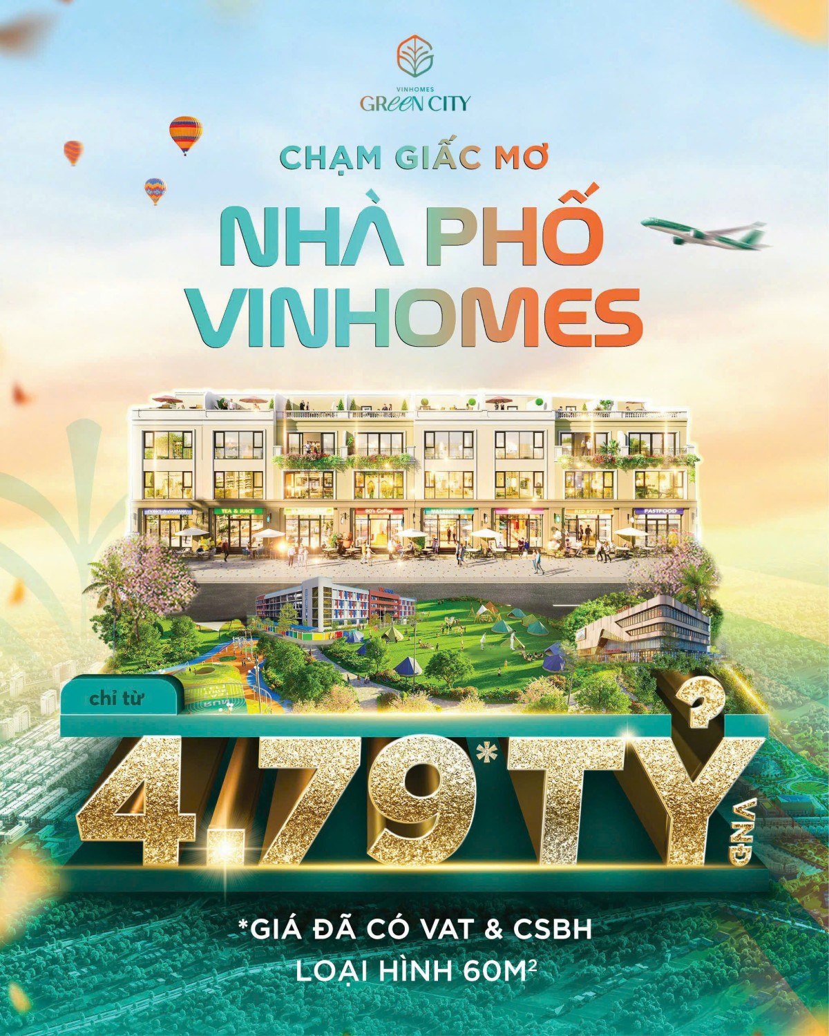 Nhà Phố Vinhomes 4.79 Tỷ